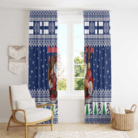 Funny Finland Christmas Window Curtain Hauskaa Joulua Joulupukki - Wonder Print Shop