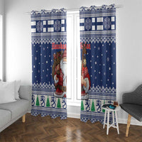 Funny Finland Christmas Window Curtain Hauskaa Joulua Joulupukki - Wonder Print Shop