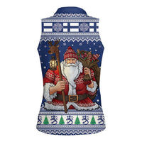 Funny Finland Christmas Women Sleeveless Polo Shirt Hauskaa Joulua Joulupukki - Wonder Print Shop