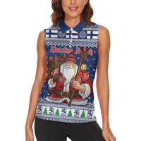 Funny Finland Christmas Women Sleeveless Polo Shirt Hauskaa Joulua Joulupukki - Wonder Print Shop