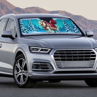 Finland Joulupukki Christmas Auto Sun Shade Riding the Yule Goat - Wonder Print Shop