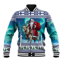 Finland Joulupukki Christmas Baseball Jacket Riding the Yule Goat - Wonder Print Shop