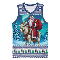 Finland Joulupukki Christmas Basketball Jersey Riding the Yule Goat - Wonder Print Shop