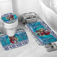 Finland Joulupukki Christmas Bathroom Set Riding the Yule Goat - Wonder Print Shop