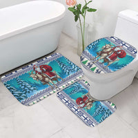 Finland Joulupukki Christmas Bathroom Set Riding the Yule Goat - Wonder Print Shop