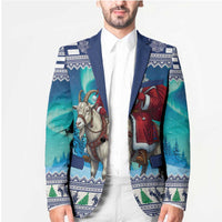 Finland Joulupukki Christmas Blazer Riding the Yule Goat - Wonder Print Shop
