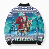 Finland Joulupukki Christmas Bomber Puffer Jacket Riding the Yule Goat - Wonder Print Shop