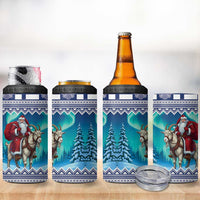 Finland Joulupukki Christmas 4 in 1 Can Cooler Tumbler Riding the Yule Goat - Wonder Print Shop