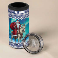 Finland Joulupukki Christmas 4 in 1 Can Cooler Tumbler Riding the Yule Goat - Wonder Print Shop