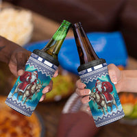 Finland Joulupukki Christmas 4 in 1 Can Cooler Tumbler Riding the Yule Goat - Wonder Print Shop