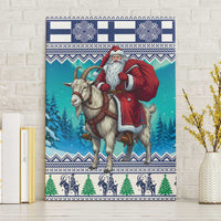 Finland Joulupukki Christmas Canvas Wall Art Riding the Yule Goat - Wonder Print Shop