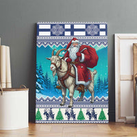 Finland Joulupukki Christmas Canvas Wall Art Riding the Yule Goat - Wonder Print Shop