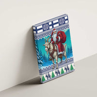 Finland Joulupukki Christmas Canvas Wall Art Riding the Yule Goat - Wonder Print Shop