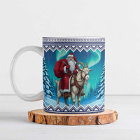 Finland Joulupukki Christmas Ceramic Mug Riding the Yule Goat - Wonder Print Shop