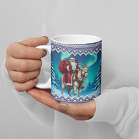 Finland Joulupukki Christmas Ceramic Mug Riding the Yule Goat - Wonder Print Shop