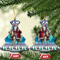 Finland Joulupukki Christmas Ceramic Ornament Riding the Yule Goat - Wonder Print Shop