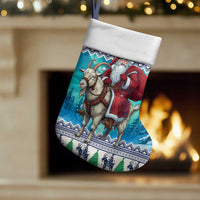 Finland Joulupukki Christmas Stocking Riding the Yule Goat - Wonder Print Shop