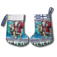 Finland Joulupukki Christmas Stocking Riding the Yule Goat - Wonder Print Shop
