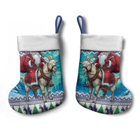 Finland Joulupukki Christmas Stocking Riding the Yule Goat - Wonder Print Shop