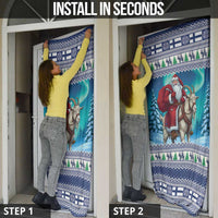 Finland Joulupukki Christmas Door Cover Riding the Yule Goat - Wonder Print Shop