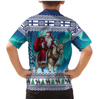 Finland Joulupukki Christmas Family Matching Mermaid Dress and Hawaiian Shirt Riding the Yule Goat - Wonder Print Shop