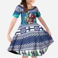 Finland Joulupukki Christmas Family Matching Mermaid Dress and Hawaiian Shirt Riding the Yule Goat - Wonder Print Shop