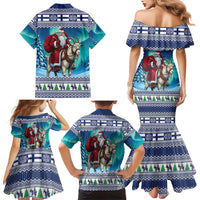 Finland Joulupukki Christmas Family Matching Mermaid Dress and Hawaiian Shirt Riding the Yule Goat - Wonder Print Shop