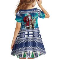 Finland Joulupukki Christmas Family Matching Off Shoulder Maxi Dress and Hawaiian Shirt Riding the Yule Goat - Wonder Print Shop