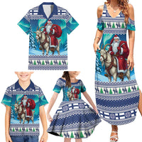 Finland Joulupukki Christmas Family Matching Summer Maxi Dress and Hawaiian Shirt Riding the Yule Goat - Wonder Print Shop