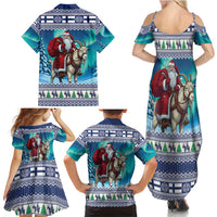 Finland Joulupukki Christmas Family Matching Summer Maxi Dress and Hawaiian Shirt Riding the Yule Goat - Wonder Print Shop
