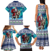 Finland Joulupukki Christmas Family Matching Tank Maxi Dress and Hawaiian Shirt Riding the Yule Goat - Wonder Print Shop