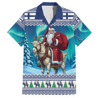 Finland Joulupukki Christmas Family Matching Tank Maxi Dress and Hawaiian Shirt Riding the Yule Goat - Wonder Print Shop