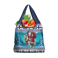 Finland Joulupukki Christmas Grocery Bag Riding the Yule Goat - Wonder Print Shop