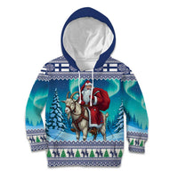 Finland Joulupukki Christmas Kid Hoodie Riding the Yule Goat - Wonder Print Shop