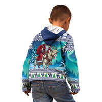 Finland Joulupukki Christmas Kid Hoodie Riding the Yule Goat - Wonder Print Shop