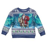 Finland Joulupukki Christmas Kid Ugly Christmas Sweater Riding the Yule Goat - Wonder Print Shop