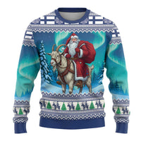 Finland Joulupukki Christmas Ugly Christmas Sweater Riding the Yule Goat - Wonder Print Shop