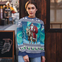 Finland Joulupukki Christmas Ugly Christmas Sweater Riding the Yule Goat - Wonder Print Shop