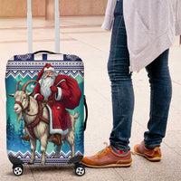 Finland Joulupukki Christmas Luggage Cover Riding the Yule Goat - Wonder Print Shop