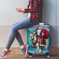 Finland Joulupukki Christmas Luggage Cover Riding the Yule Goat - Wonder Print Shop