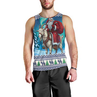 Finland Joulupukki Christmas Men Tank Top Riding the Yule Goat - Wonder Print Shop