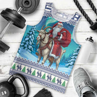 Finland Joulupukki Christmas Men Tank Top Riding the Yule Goat - Wonder Print Shop