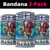 Finland Joulupukki Christmas Neck Gaiter Riding the Yule Goat - Wonder Print Shop