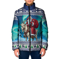 Finland Joulupukki Christmas Padded Jacket Riding the Yule Goat - Wonder Print Shop