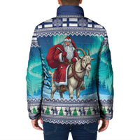 Finland Joulupukki Christmas Padded Jacket Riding the Yule Goat - Wonder Print Shop