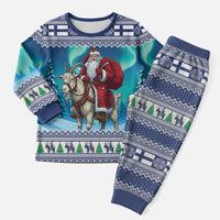 Finland Joulupukki Christmas Pajama Set Riding the Yule Goat - Wonder Print Shop