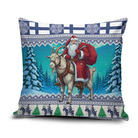 Finland Joulupukki Christmas Pillow Cover Riding the Yule Goat - Wonder Print Shop