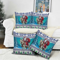Finland Joulupukki Christmas Pillow Cover Riding the Yule Goat - Wonder Print Shop