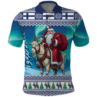 Finland Joulupukki Christmas Polo Shirt Riding the Yule Goat - Wonder Print Shop