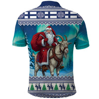 Finland Joulupukki Christmas Polo Shirt Riding the Yule Goat - Wonder Print Shop